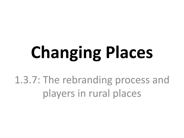 changing places