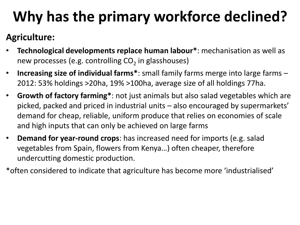 why has the primary workforce declined