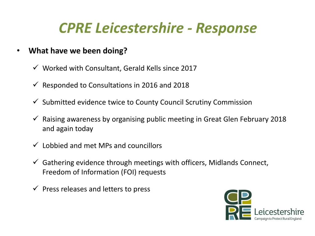 cpre leicestershire response