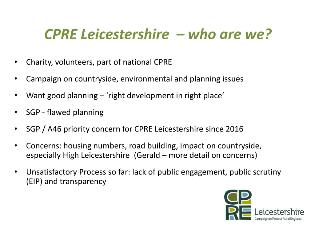 cpre leicestershire who are we