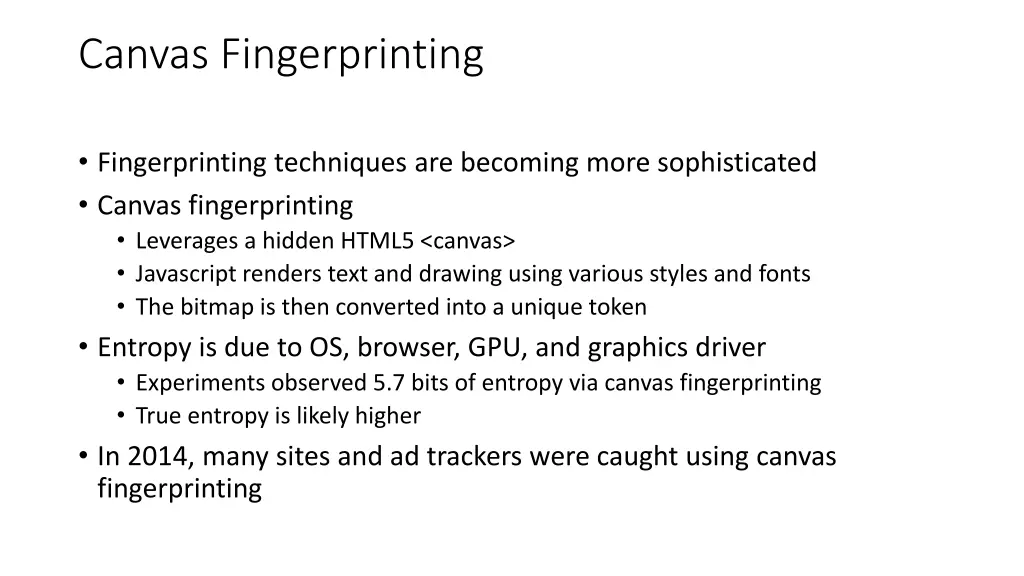 canvas fingerprinting