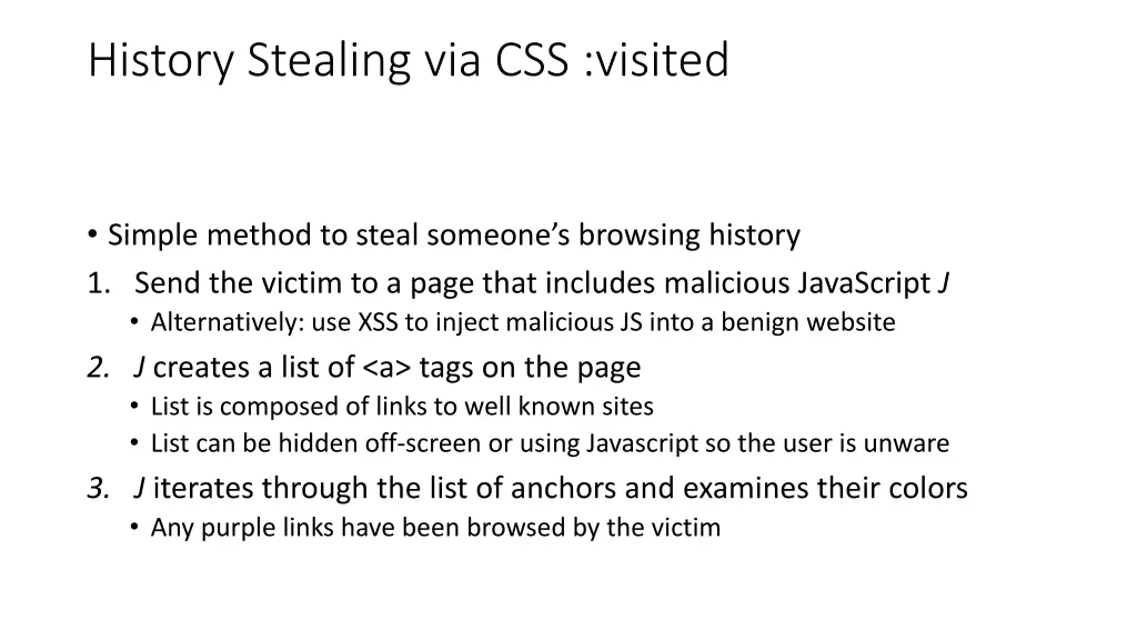 history stealing via css visited