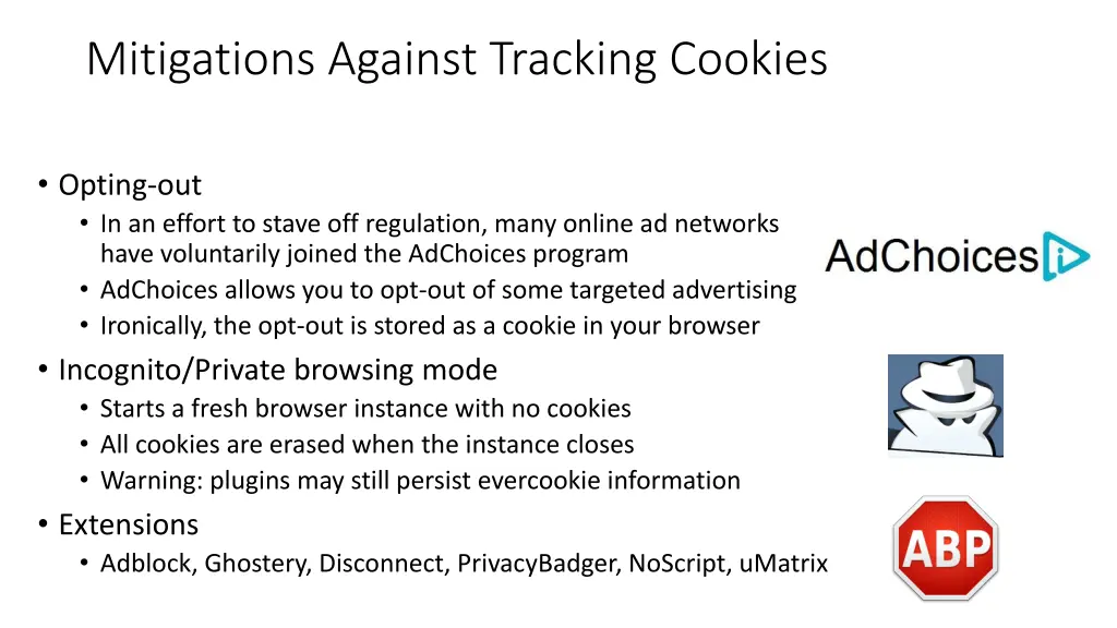 mitigations against tracking cookies