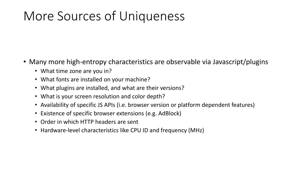 more sources of uniqueness