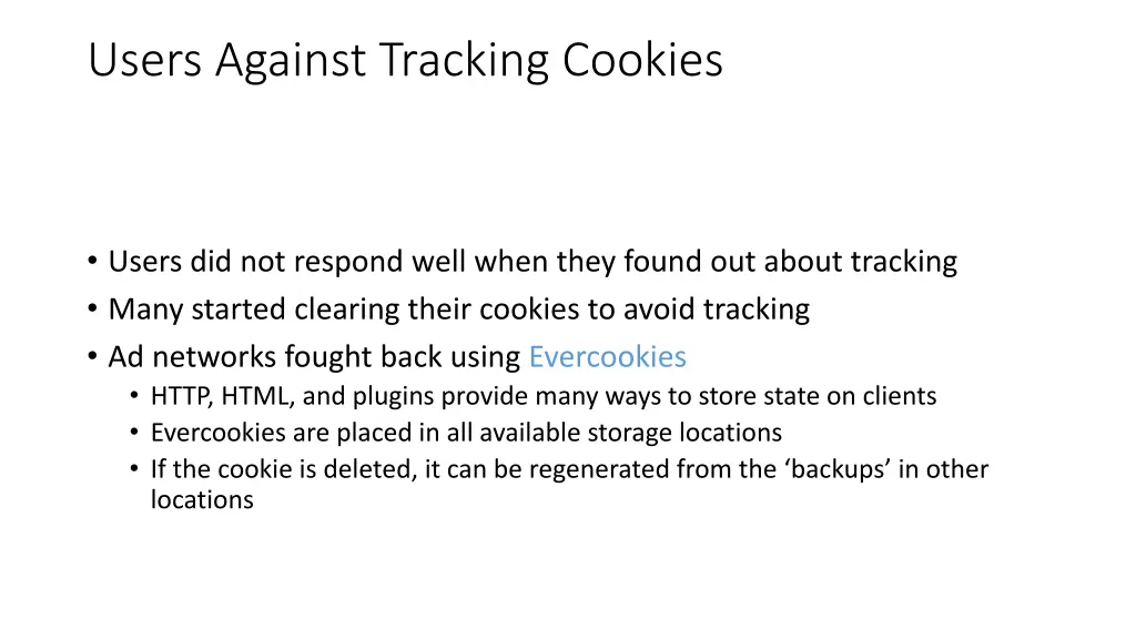 users against tracking cookies