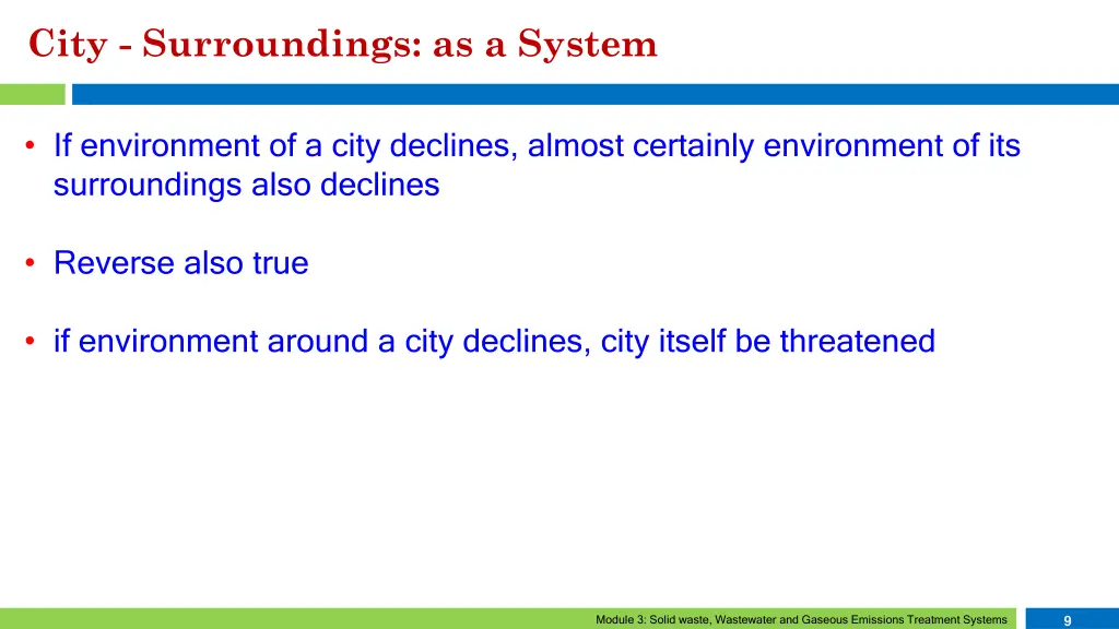 city surroundings as a system