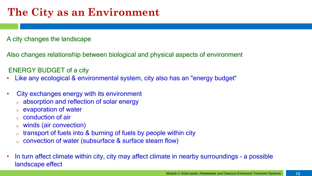 the city as an environment