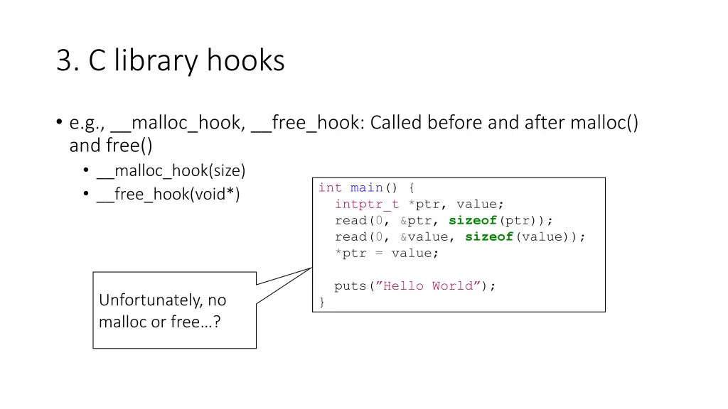 3 c library hooks