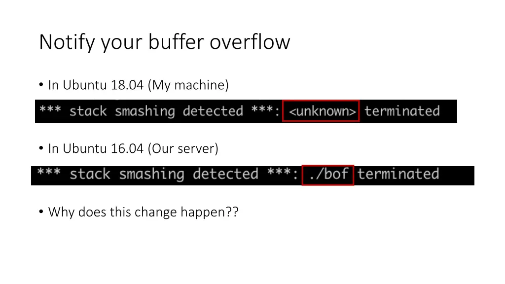 notify your buffer overflow