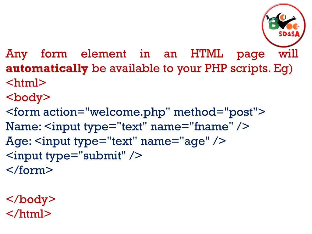 any form element in an html page will