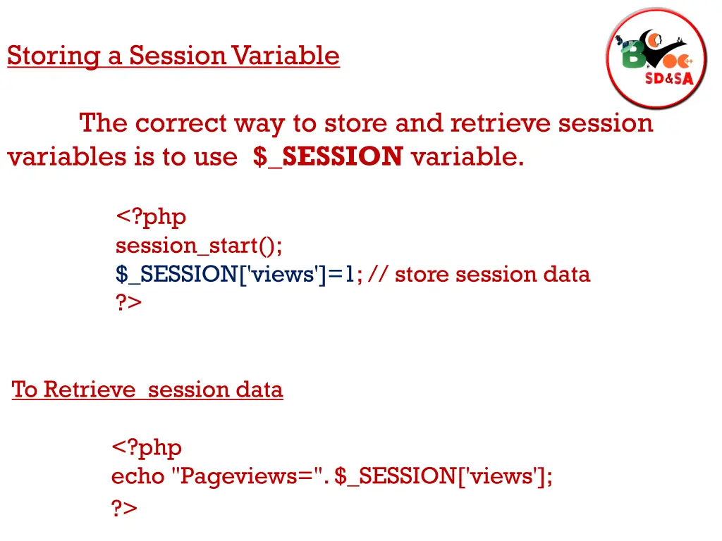 storing a session variable