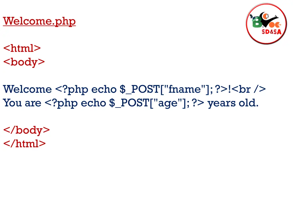 welcome php