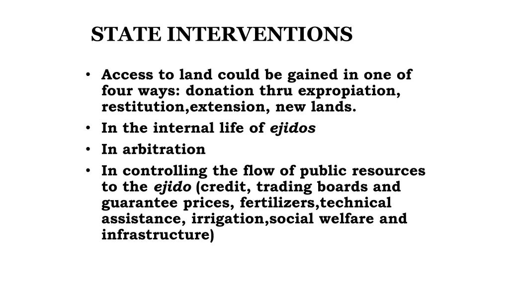 state interventions