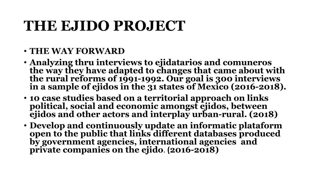 the ejido project 1