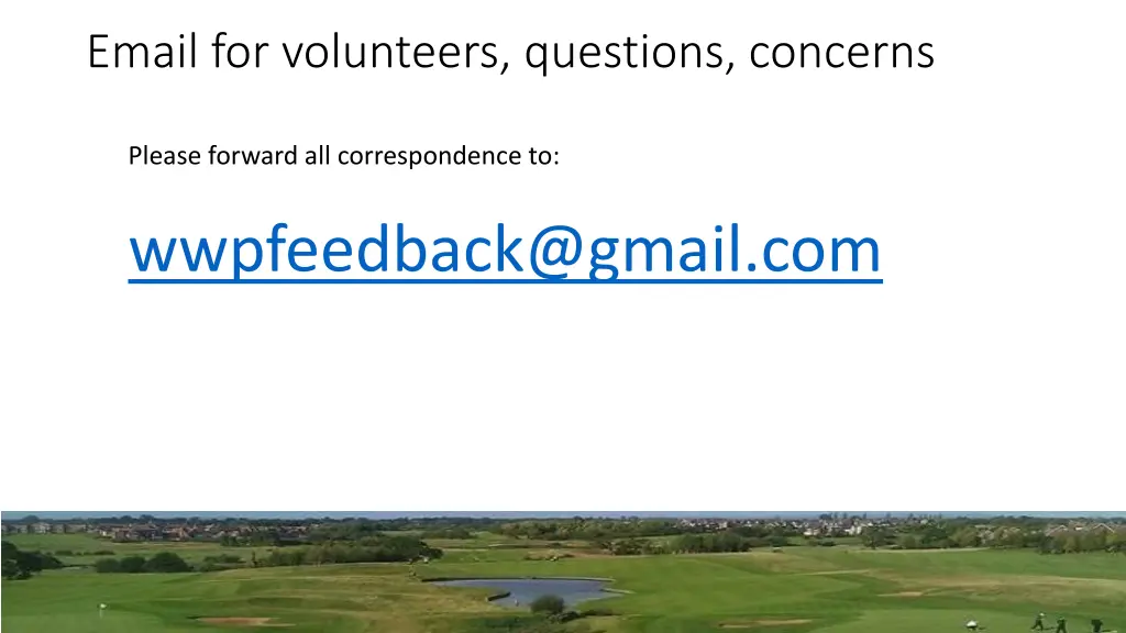 email for volunteers questions concerns