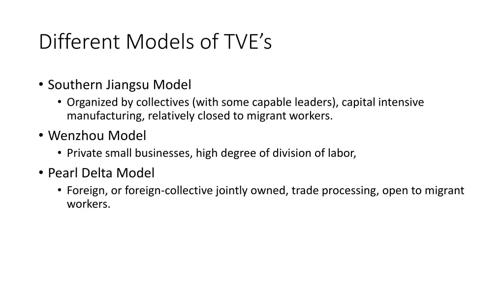 different models of tve s