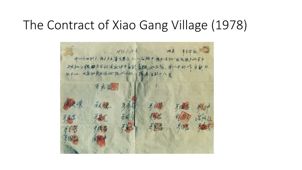 the contract of xiao gang village 1978