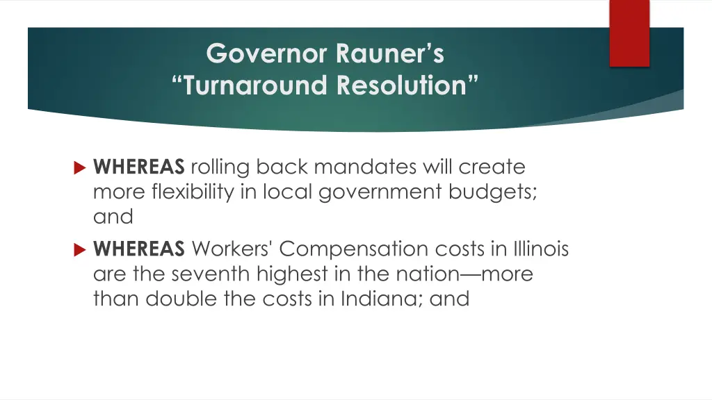 governor rauner s turnaround resolution 4