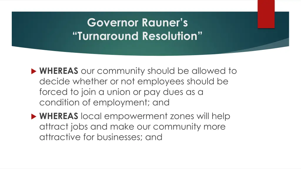 governor rauner s turnaround resolution 6