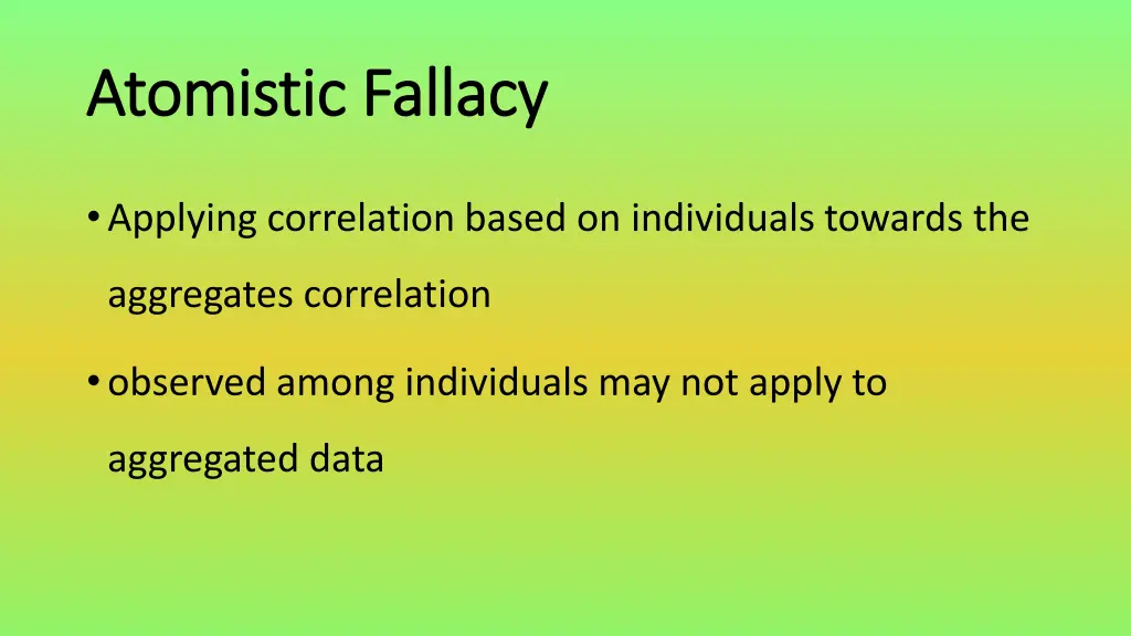 atomistic fallacy atomistic fallacy