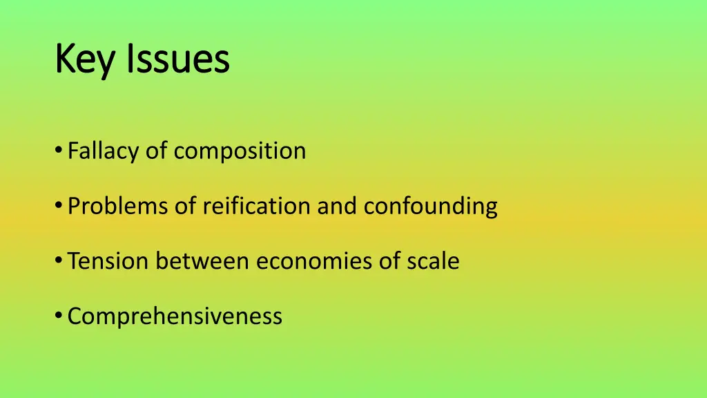 key issues key issues