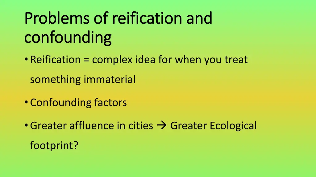 problems of reification and problems