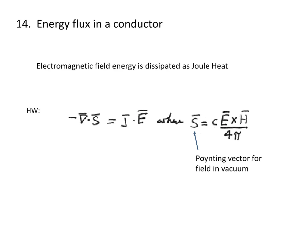 14 energy flux in a conductor