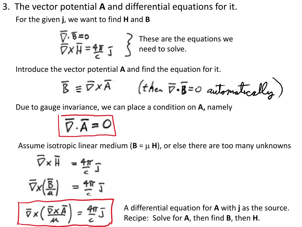 3 the vector potential a and differential