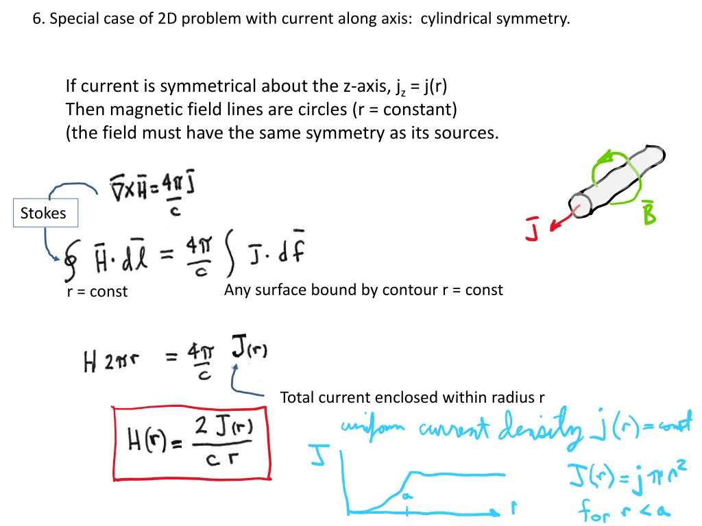 6 special case of 2d problem with current along