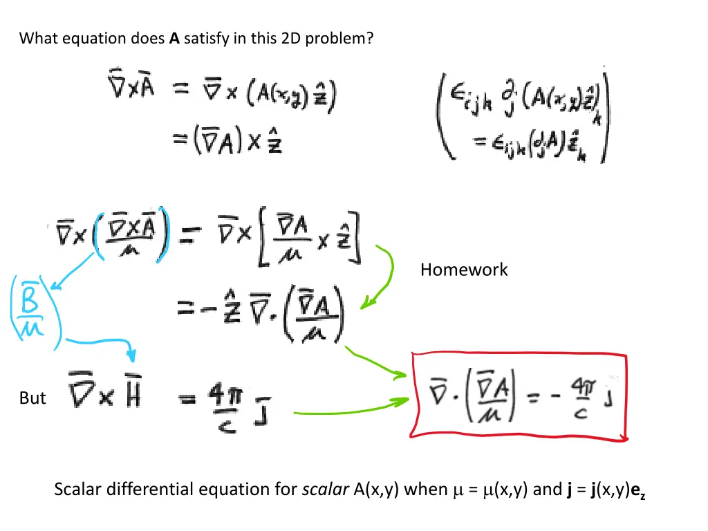 what equation does a satisfy in this 2d problem