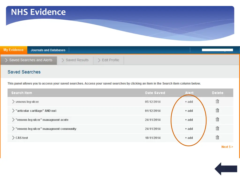 nhs evidence