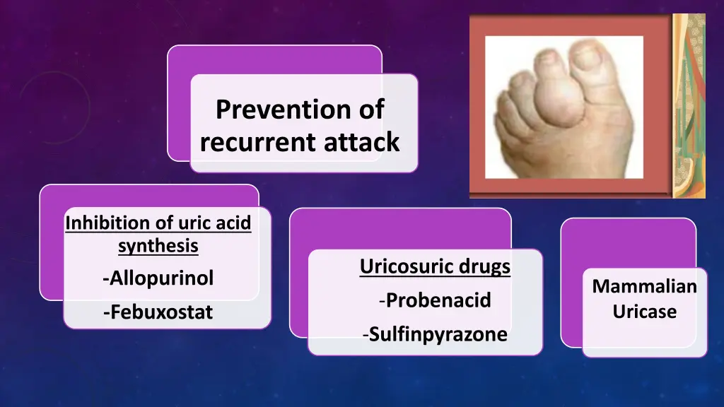 prevention of recurrent attack