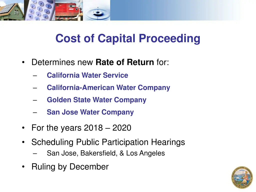 cost of capital proceeding