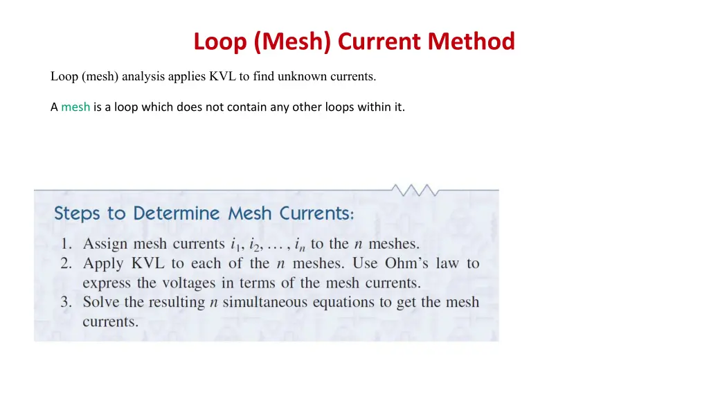 loop mesh current method