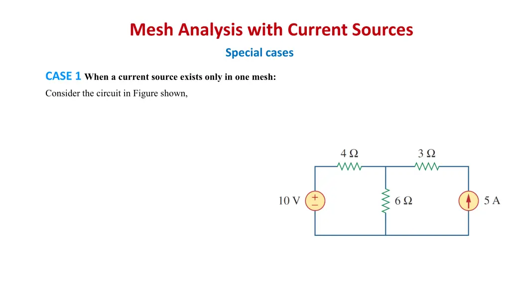 mesh analysis with current sources