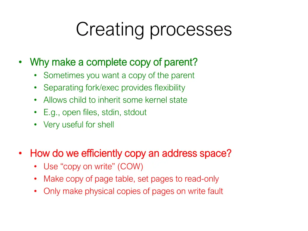 creating processes 1