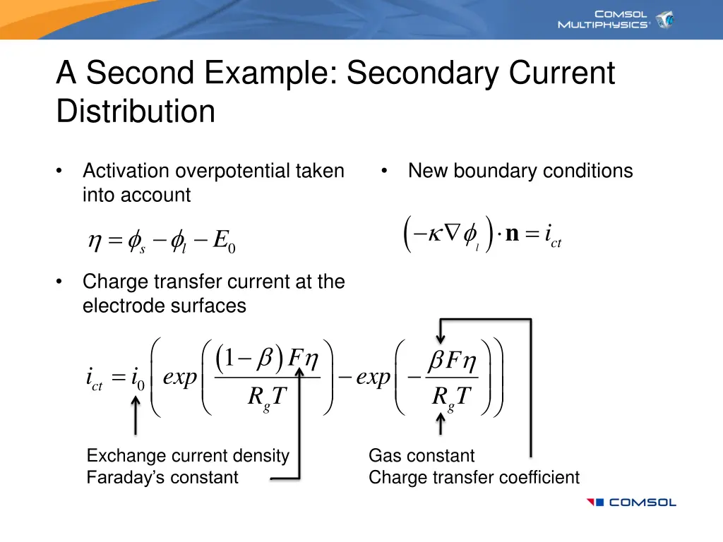 a second example secondary current distribution