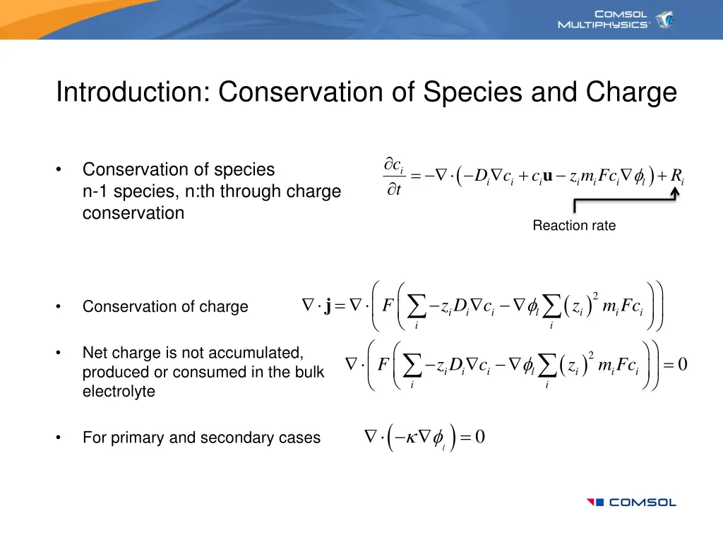 introduction conservation of species and charge