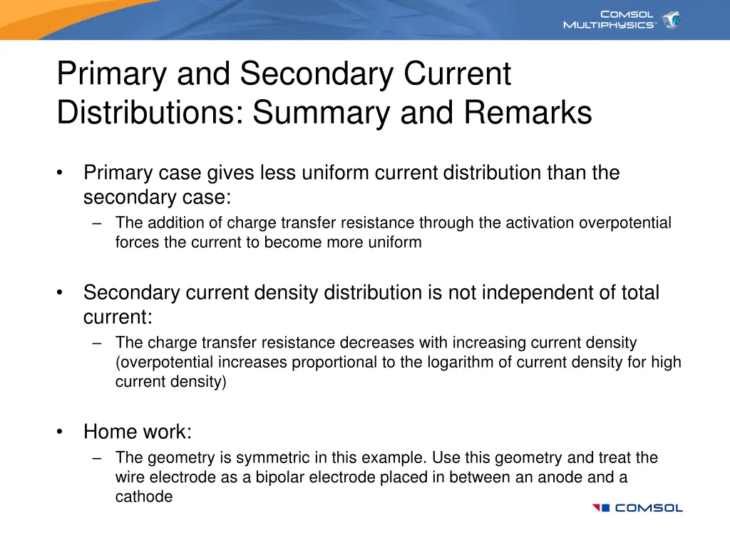 primary and secondary current distributions