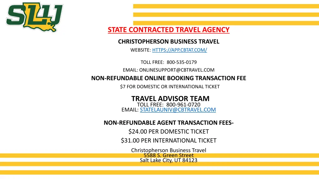 state contracted travel agency