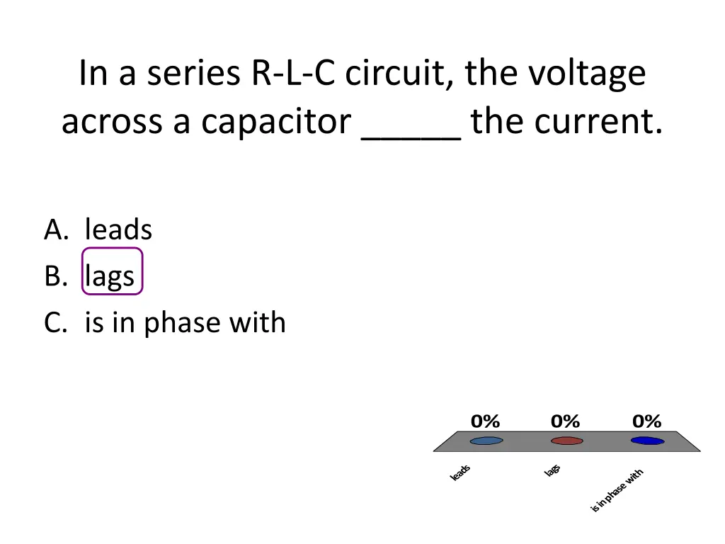 in a series r l c circuit the voltage across 1