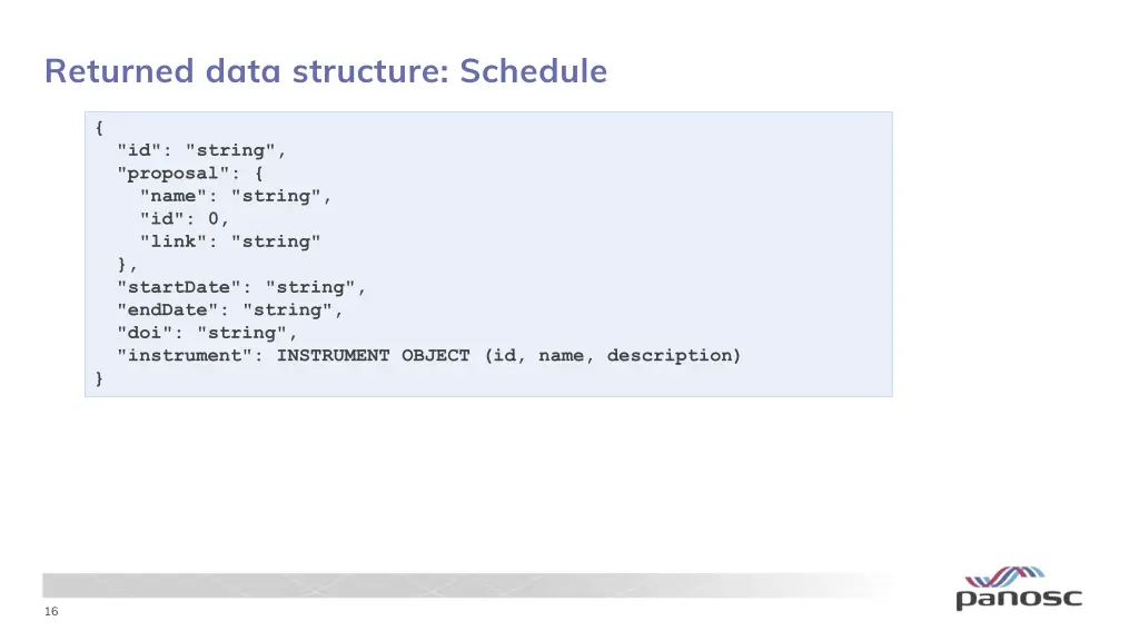 returned data structure schedule