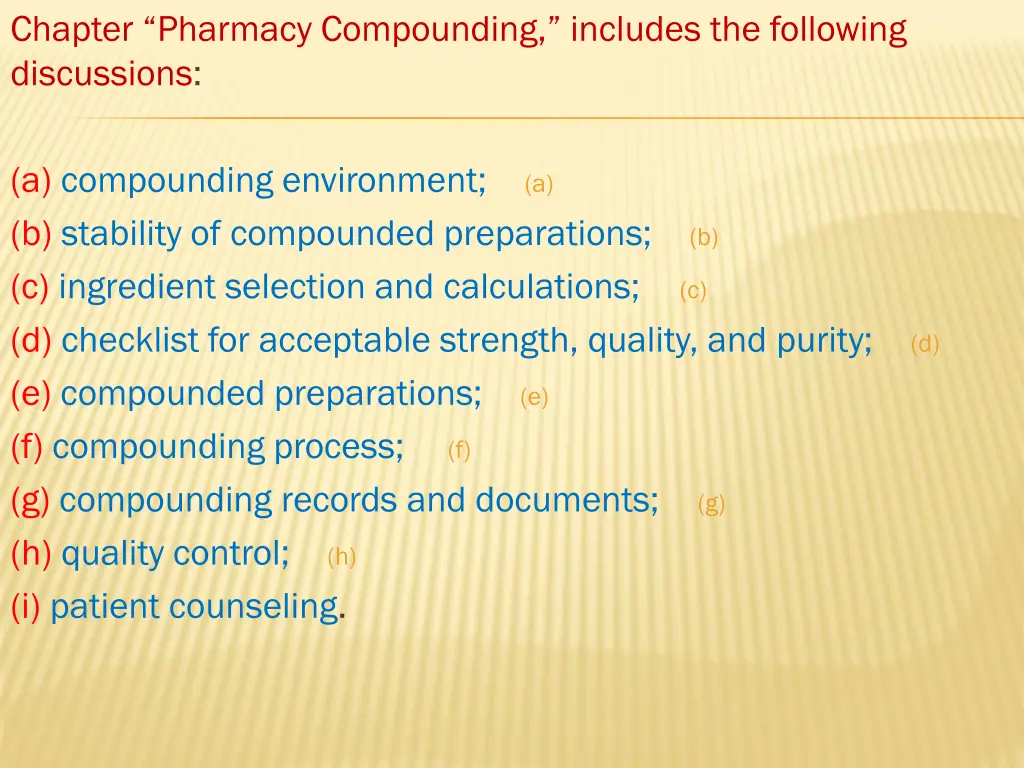 chapter pharmacy compounding includes