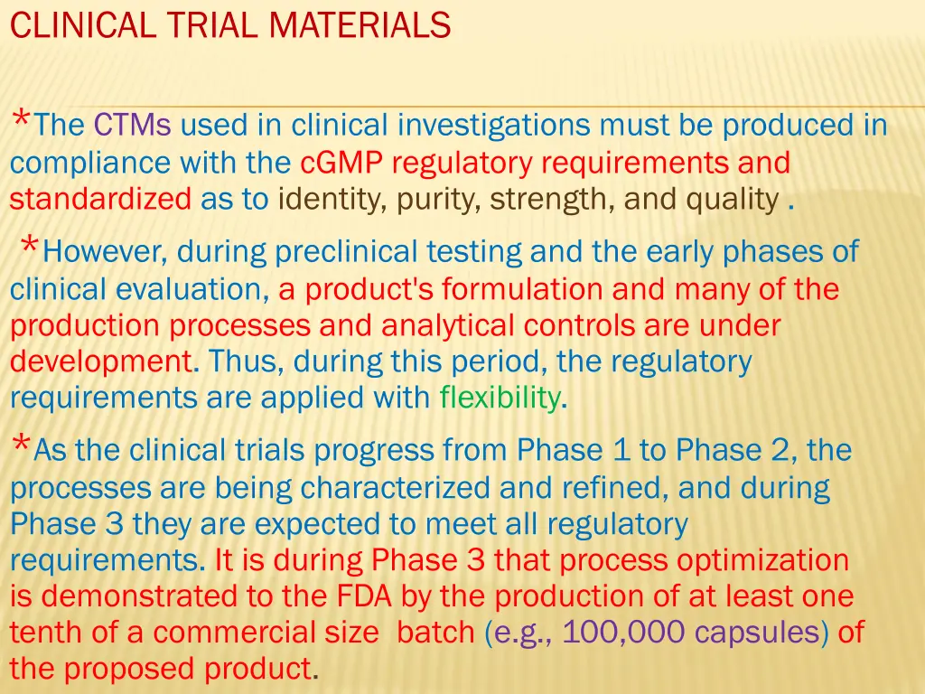 clinical trial materials