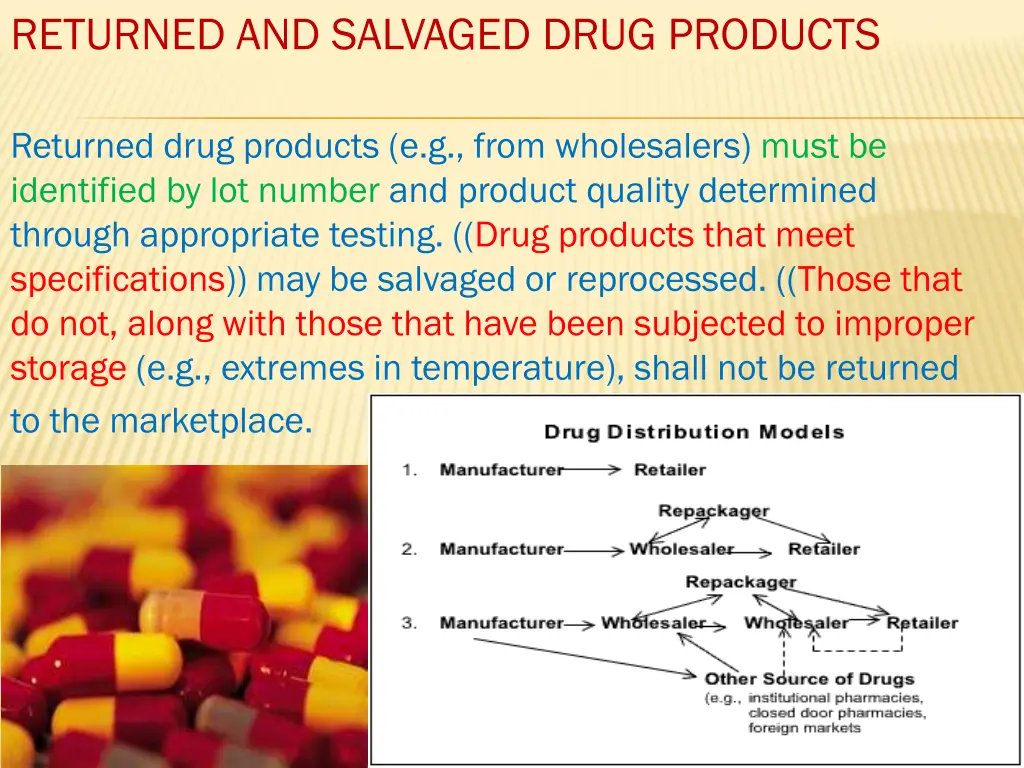 returned and salvaged drug products