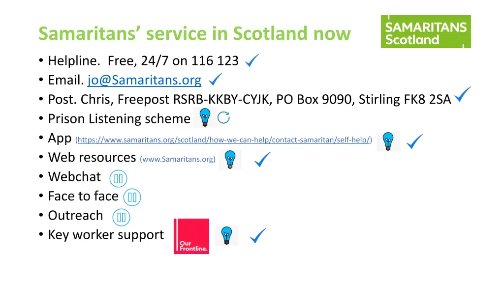 samaritans service in scotland now