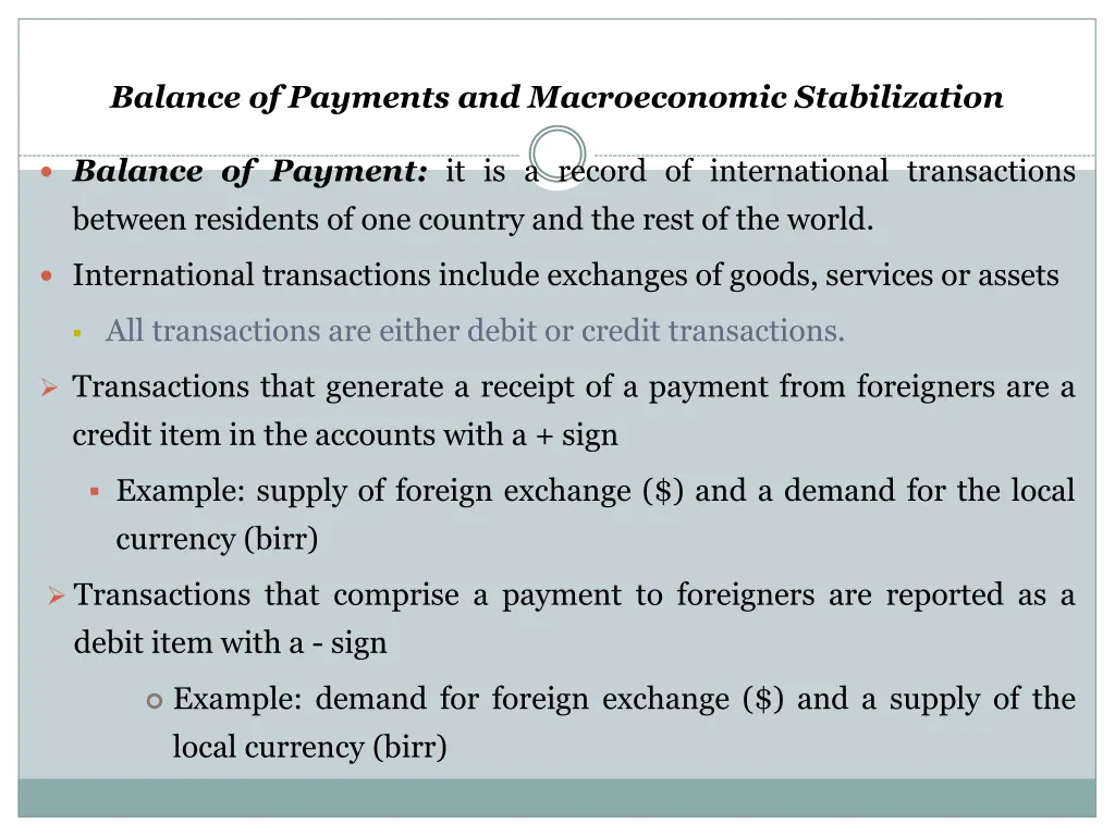 balance of payments and macroeconomic