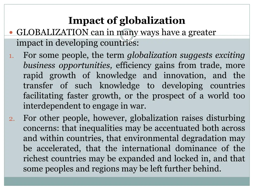 impact of globalization