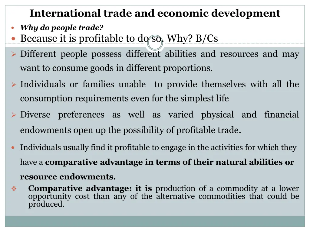 international trade and economic development