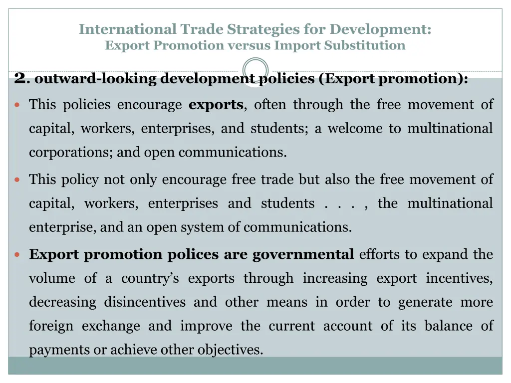 international trade strategies for development 1